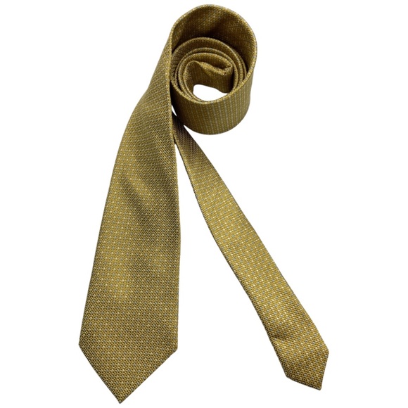 ETON Gold Geometric Silk LUXURY Tie ITALY - Picture 1 of 4
